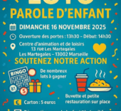Super loto de Parole d’enfant dimanche 16 novembre 2025 à 14h30!