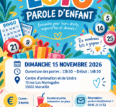 Save the date! Super loto de Parole d’enfant le dimanche 15 novembre 2026